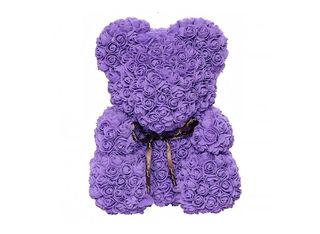 Мече, лилаво, голямо, в луксозна кутия