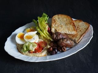 Хумус з кебабом та яйцем (430g)