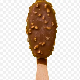 Helado De palo de chocolate con nata y almendras 