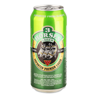 Пиво 3 Horses Lager світле з/б (0,44л)