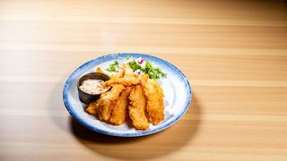 Fish fingers cu cartofi prăjiți și sos de maioneză