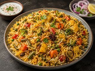 Vegetable sauce biryani