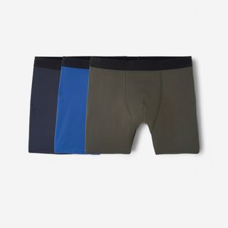 Boxers Respiráveis de Desporto em Microfibra Homem Azul-escuro/azul/caqui X3 - XL