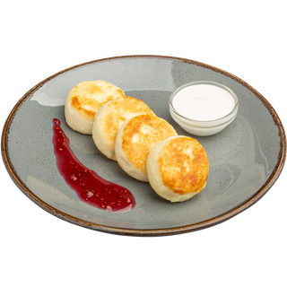 Сирники з джемом та сметаною(на виніс)