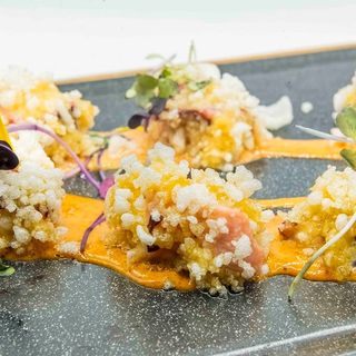 Pulpo airbag con mayonesa de kimuchi 