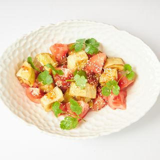 Карамелизированные Баклажаны с томатами в кисло-сладком соусе 