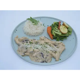  emince de poulet aux champignons  
