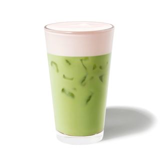Strawberry Cream Iced Matcha Latte