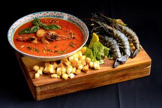 Supa crema de roșii si creveți