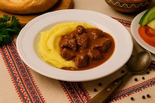 Juneći gulaš sa pire krompirom