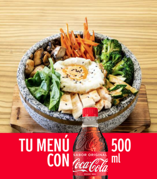 Bowl Pollo Coral Y Coca-Cola
