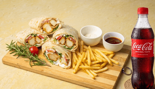 2x Pileći štapići u tortilji + Pomfrit+Coca Cola 0.5l