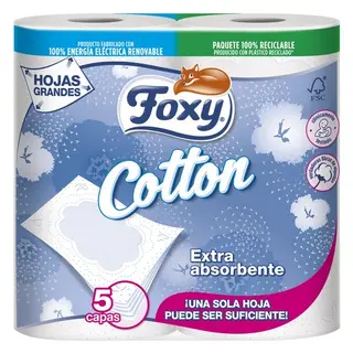 Papel Higiénico Cotton 5V Foxy 4 - 8 - 1
