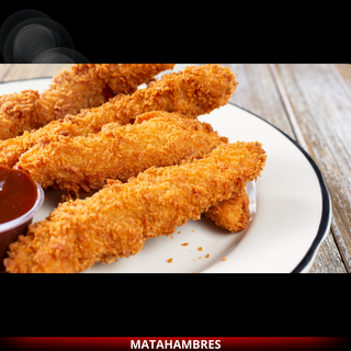 Cachopofingers de ternera paleta ibérica y queso idiazabal  con patatas fritas