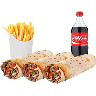 1 Patatas + Coca-Cola (1.25 lt.) + 3 durum
