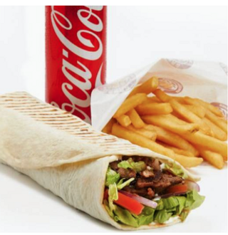 2 Durum + 2 kebab + 2 patatas + bebida (2 lt.)