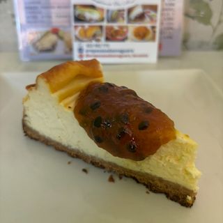 Tarta de queso horneada con parchita