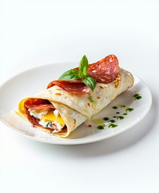 Clatite cu salam,branza, cascaval