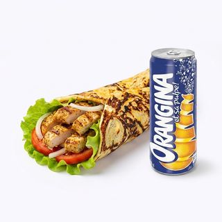 Naan escalope grillé + Orangina
