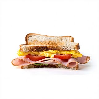 Bocadillo Jamón Con Tomate, Tortilla Y Queso