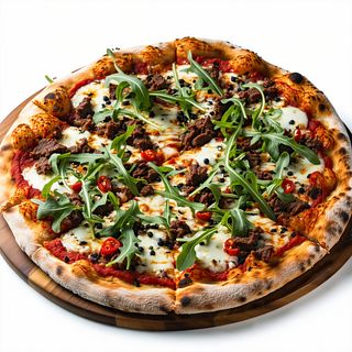 Пица с дърпано телешко и трюфел