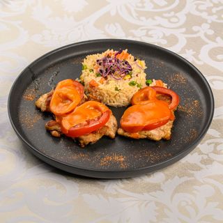 Pulpe de pui gratinate și orez