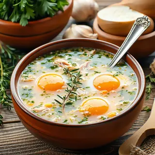 24. Пилешка супа и яйца