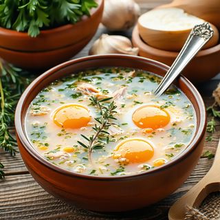 24. Пилешка супа и яйца