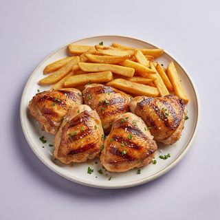 Grilled Chicken Thighs & Fries