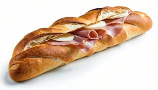 Panino con prosciutto cotto e mozzarella di bufala