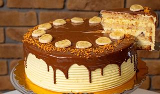 Домашна торта с банани (8 парчета)