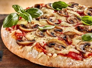 Кръгла пица с кашкавал и гъби (220г)