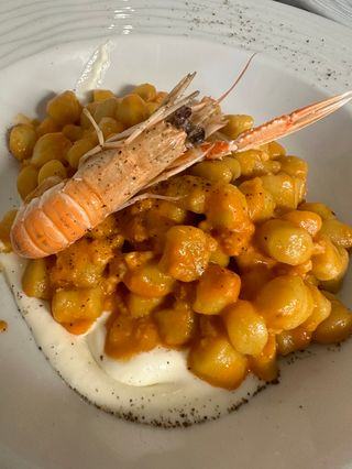 Gnocchetti con crema di scampi