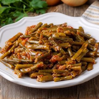 Fasoulakia con arroz