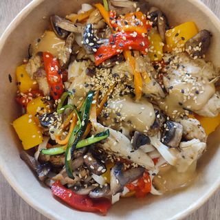 Noodles de arroz con verduras y Heura (450g)