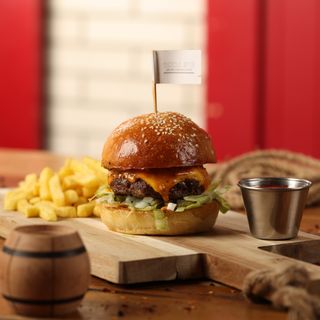 1X შეუძლებელი ჰოპ ბურგერი ფრით და კეტჩუპით