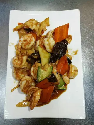 101. Gamberi con verdure miste