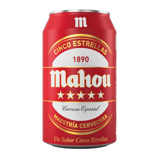 Cerveza Mahou 5 Estrellas, lata 33cl