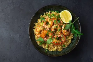 Prawn biryanis