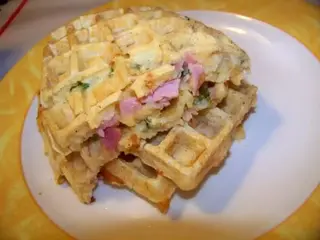 Gaufres Salées Au Jambon Et Au Fromage