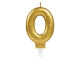 Свещ за торта цифра 0 злато