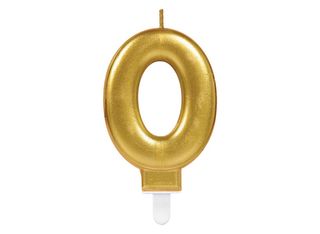 Свещ за торта цифра 0 злато