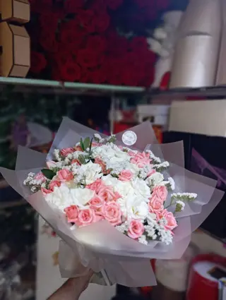 50 Fleurs Rose et blanches