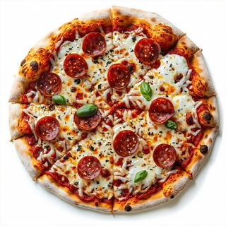 Pizza rossa diavola - al piatto