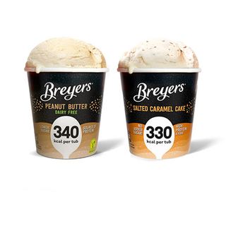 Zestaw 2 kubków Breyers: Salted Caramel Cake i Vegan Peanut Butter 