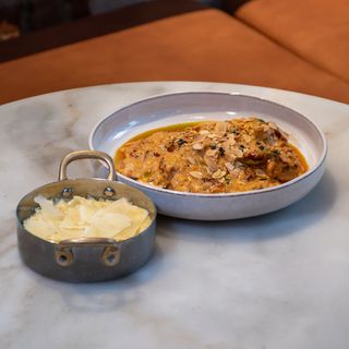 Pollo Toscano con orzo al parmigiano