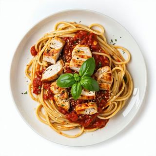 Spaghetti saltati con pollo
