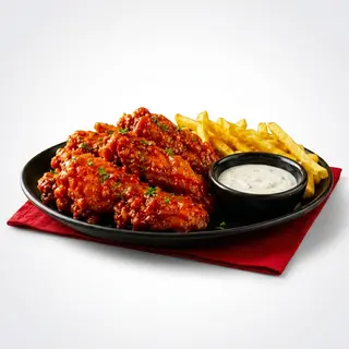 Buffalo Wings With Fries.
