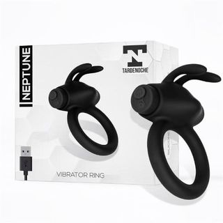 Anillo Vibrador Conejito Recargable Negro