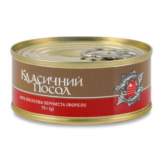 Ікра форелі Класичний посол лососева зерниста з/б (70г)
